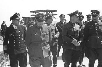 Admiral Kranke, General der Infanterie Walter Buhle, Hauptmann Lang, Generalfeldmarschall Erwin Rommel.jpeg