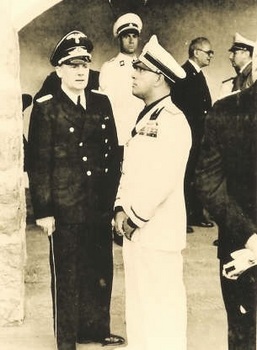 Ciano is standing with Hitler's interpreter Paul Schmidt..jpg