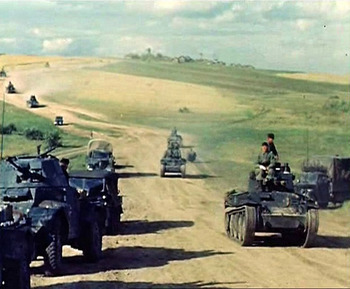German Panzer columns on the move.jpg