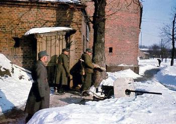 German soldiers in Königsberg with a MG 151 20 gun. The winter of 1945.jpg