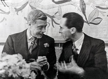 The Duke of Windsor chats to Hitler's propaganda chief Joseph Goebbels at a party in Berlin.jpg